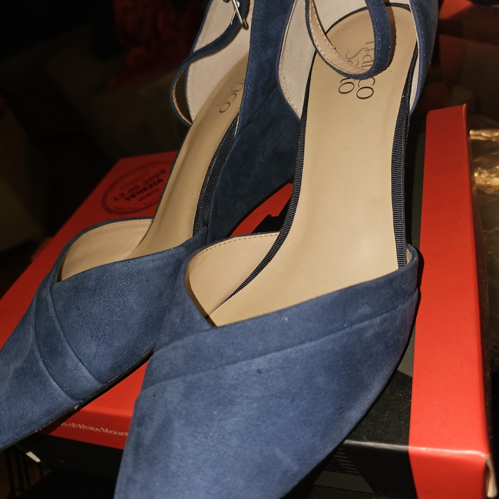 Franco Sarto Faye Wedge Pumps, Blue Suede Shoes